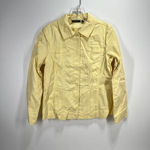 Amber Sun Womens Jacket Size M Yellow Snap Closure Collared Stretch Nordstrom